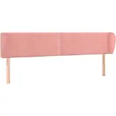 vidaXL Hoofdbord met randen 183x23x78/88 cm fluweel roze