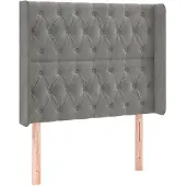 vidaXL Hoofdbord met randen 103x16x118/128 cm fluweel lichtgrijs