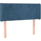 vidaXL Hoofdbord met randen 83x16x78/88 cm fluweel donkerblauw