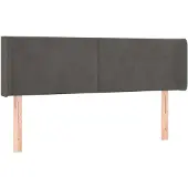 vidaXL Hoofdbord met randen 147x16x78/88 cm fluweel donkergrijs