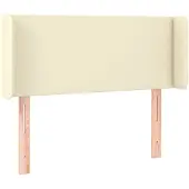 vidaXL Hoofdbord met randen 83x16x78/88 cm kunstleer crèmekleurig
