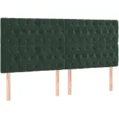 vidaXL Hoofdbord donkergroen 200x7x118/128 cm fluweel