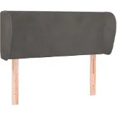 vidaXL Hoofdbord met randen 83x23x78/88 cm fluweel donkergrijs