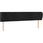vidaXL Hoofdbord met randen 163x23x78/88 cm fluweel zwart