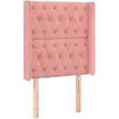vidaXL Hoofdbord met randen 83x16x118/128 cm fluweel roze