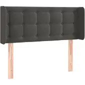 vidaXL Hoofdbord met randen 83x16x78/88 cm fluweel donkergrijs