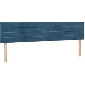 vidaXL Hoofdborden 180x5x78/88 cm fluweel donkerblauw