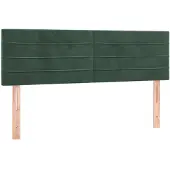 vidaXL Hoofdborden 144x5x78/88 cm fluweel donkergroen