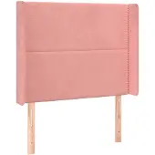 vidaXL Hoofdbord met randen 83x16x118/128 cm fluweel roze