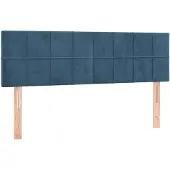 vidaXL Hoofdborden 144x5x78/88 cm fluweel donkerblauw