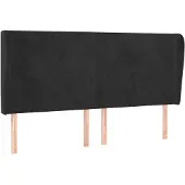 vidaXL Hoofdbord met randen 163x23x118/128 cm fluweel zwart