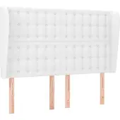 vidaXL Hoofdbord met randen 147x23x118/128 cm kunstleer wit