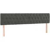vidaXL Hoofdborden 180x7x78/88 cm fluweel donkergrijs