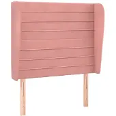 vidaXL Hoofdbord met randen 103x23x118/128 cm fluweel roze
