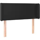 vidaXL Hoofdbord met randen 93x16x78/88 cm kunstleer zwart