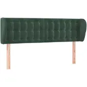 vidaXL Hoofdbord met randen 147x23x78/88 cm fluweel donkergroen