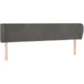 vidaXL Hoofdbord met randen 203x23x78/88 cm fluweel donkergrijs