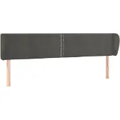 vidaXL Hoofdbord met randen 203x23x78/88 cm fluweel donkergrijs