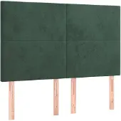 vidaXL Hoofdbord donkergroen 144x5x118/128 cm fluweel