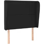 vidaXL Hoofdbord met randen 83x23x118/128 cm kunstleer zwart