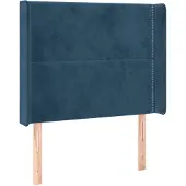 vidaXL Hoofdbord met randen 83x16x118/128 cm fluweel blauw