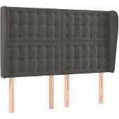 vidaXL Hoofdbord met randen 147x23x118/128 cm fluweel donkergrijs