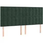 vidaXL Hoofdbord donkergroen 200x5x118/128 cm fluweel