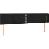 vidaXL Hoofdbord met randen 163x16x78/88 cm fluweel zwart