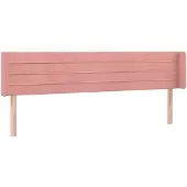 vidaXL Hoofdbord met randen 203x16x78/88 cm fluweel roze