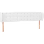 vidaXL Hoofdbord met randen 183x23x78/88 cm kunstleer wit