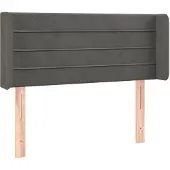 vidaXL Hoofdbord met randen 93x16x78/88 cm fluweel donkergrijs