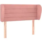 vidaXL Hoofdbord met randen 93x23x78/88 cm fluweel roze