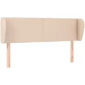 vidaXL Hoofdbord met randen 147x23x78/88 cm kunstleer cappuccinokleur