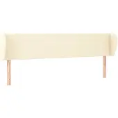 vidaXL Hoofdbord met randen 183x23x78/88 cm kunstleer crèmekleurig