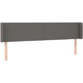 vidaXL Hoofdbord met randen 163x16x78/88 cm kunstleer grijs
