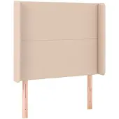 vidaXL Hoofdbord met randen 103x16x118/128cm kunstleer cappuccinokleur