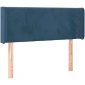 vidaXL Hoofdbord met randen 103x16x78/88 cm fluweel donkerblauw