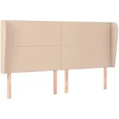vidaXL Hoofdbord met randen 163x23x118/128cm kunstleer cappuccinokleur