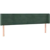 vidaXL Hoofdbord met randen 163x16x78/88 cm fluweel donkergroen