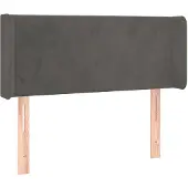 vidaXL Hoofdbord met randen 103x16x78/88 cm fluweel donkergrijs