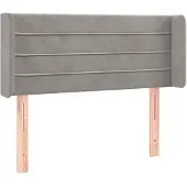 vidaXL Hoofdbord met randen 83x16x78/88 cm fluweel lichtgrijs