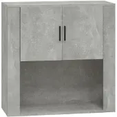 vidaXL Wandkast 80x33x80 cm bewerkt hout betongrijs