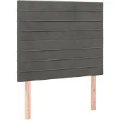 vidaXL Hoofdbord donkergrijs 90x5x118/128 cm fluweel