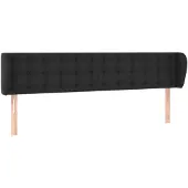 vidaXL Hoofdbord met randen 203x23x78/88 cm kunstleer zwart