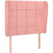 vidaXL Hoofdbord met randen 93x23x118/128 cm fluweel roze