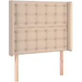 vidaXL Hoofdbord met randen 83x16x118/128 cm kunstleer cappuccinokleur