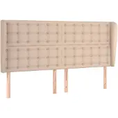vidaXL Hoofdbord met randen 183x23x118/128cm kunstleer cappuccinokleur