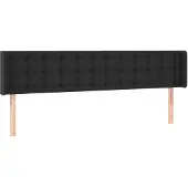 vidaXL Hoofdbord met randen 163x16x78/88 cm kunstleer zwart