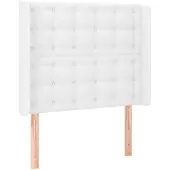 vidaXL Hoofdbord met randen 83x16x118/128 cm kunstleer wit