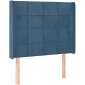 vidaXL Hoofdbord met randen 103x16x118/128 cm fluweel donkerblauw